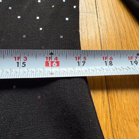 St. John Size 12 Black Rhinestone Embellished Mesh Long Sleeve Sheath Mini Dress - Picture 13 of 16